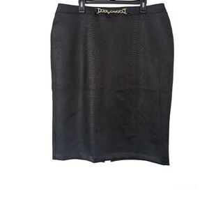 Black Faux Leather Pencil Skirt Size 1XL